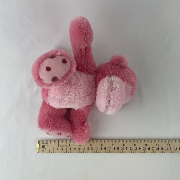 Russ Berrie Coby Monkey 9” Plush Pink Hearts Valentine Ape Gorilla Stuffed Toy - Picture 7 of 7